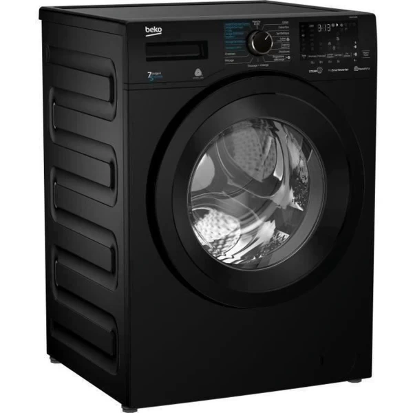 BEKO HWD7527BB was-droogcombinatie - Wassen 7 kg / drogen 5 kg - ProSmart Inverter motor - Breedte 60 cm - Klasse B - 1200 tpm - Zwart