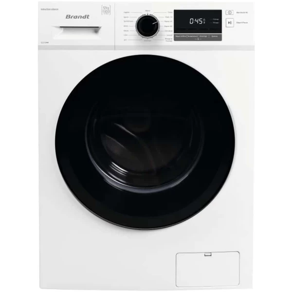 BRANDT LLC124W vooraan gemonteerde wasmachine - 12 kg - Inductie - 1400 tpm - Wit